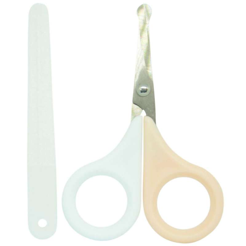 Oopsy Nail scissors with rounded tip and nail file - Peach 