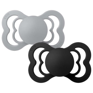 Bibs Supreme Pacifier - 2-Pack - sz. 2 - Silicone - Cloud/Black 