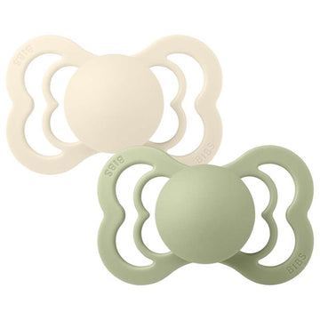 Bibs Supreme Dudlík - 2-balení - vel. 2 - přírodní guma - Slonová kost/Sage 