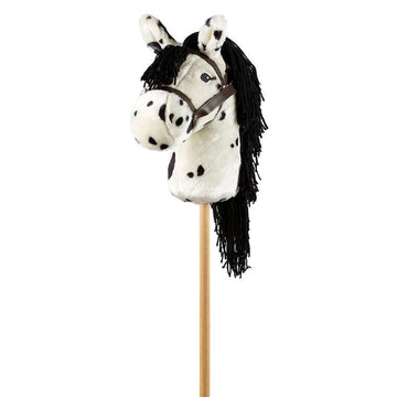 By Astrup cheval bâton m. Bouche Fermée - Blanc avec Taches et Crinière Noire 