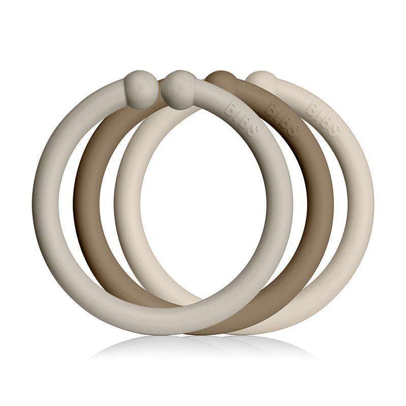 BIBS Loops - Hanging Rings - 12-Pack - Sand/Dark Oak/Vanilla 