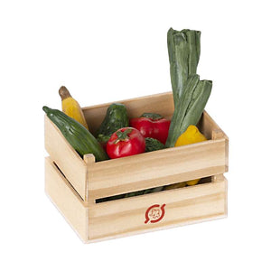 Maileg Caja de madera con verduras y frutas - Miniatura 