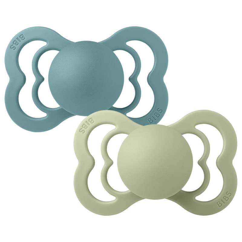 Bibs Supreme Fopspeen - 2-Pack - mt. 2 - Siliconen - Eiland Zee/Salie 