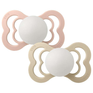 Bibs Supreme Биберон - 2-Pack - р-р 2 - естествен каучук - GLOW - Руж/Ванилия 