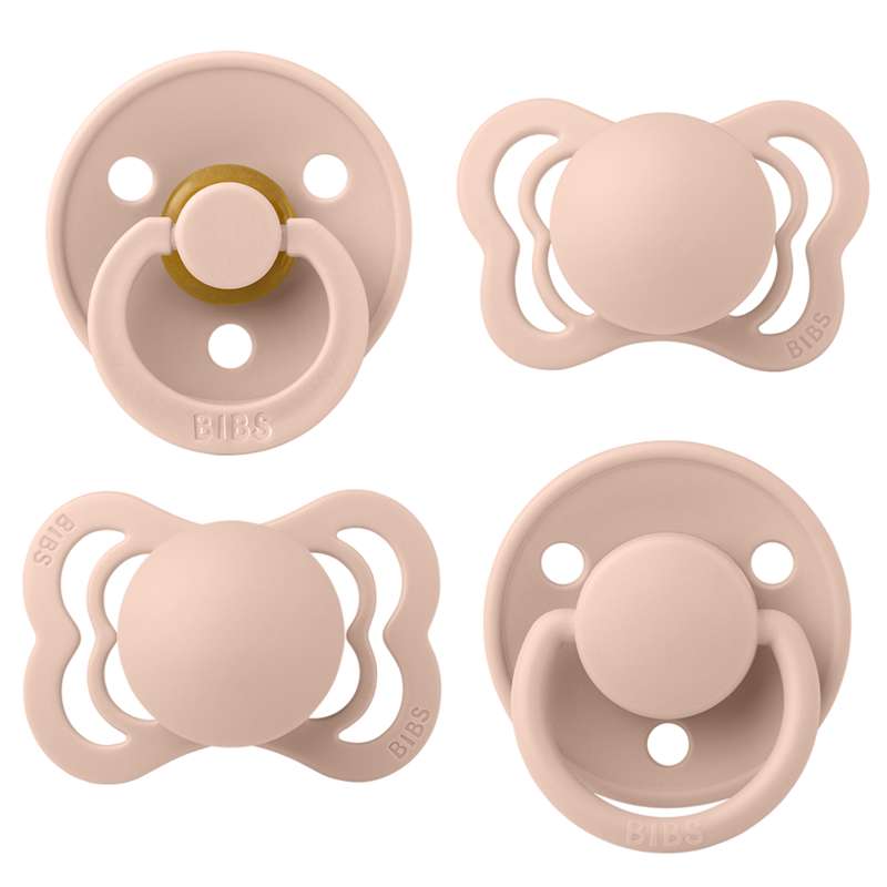 BIBS Try-It Collection - 4 Different Pacifiers - sz. 1 - Blush 