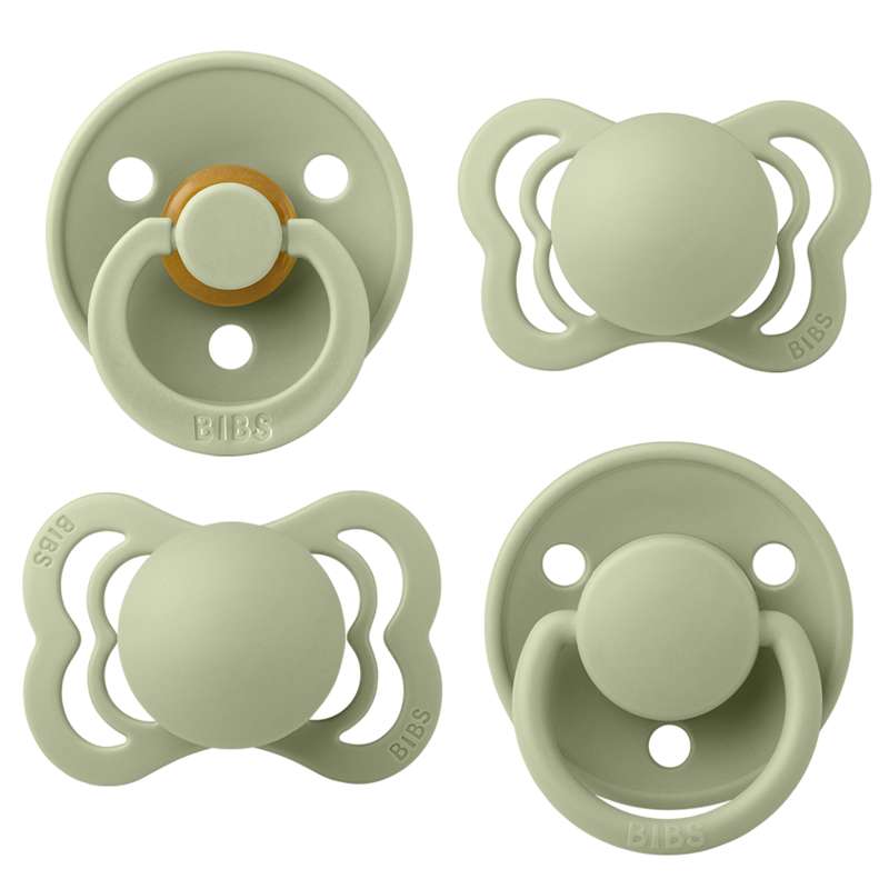 BIBS Try-It Collection - 4 Different Pacifiers - sz. 1 - Sage 
