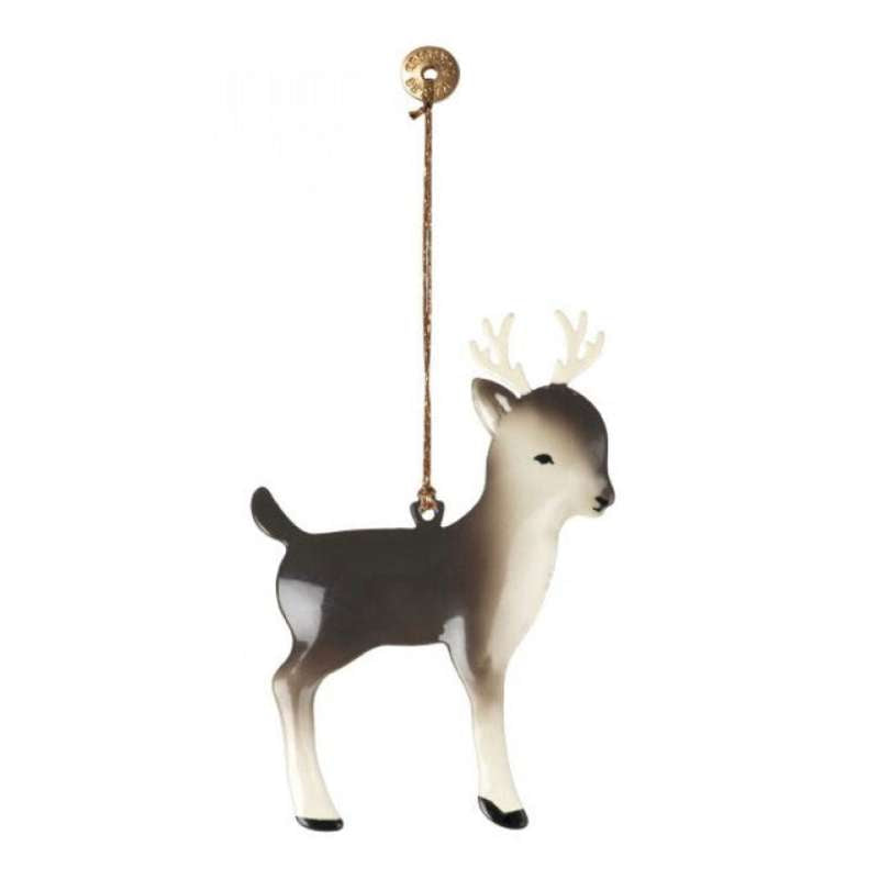 Maileg Juleornament i Metall - Bambi - Grå (9 cm.) 