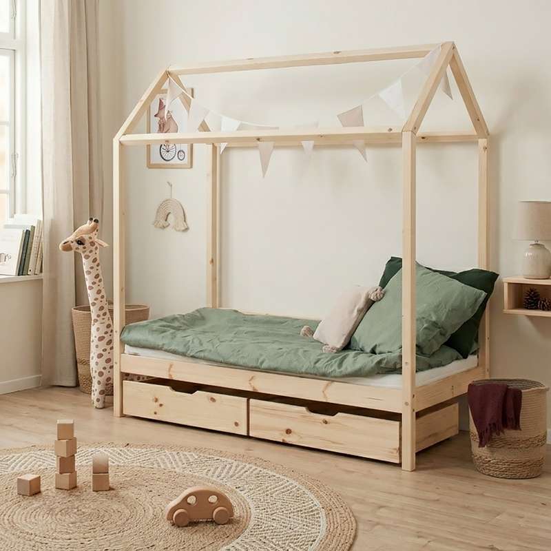 Hoppekids ECO Comfort - House bed - 70x160 cm. - White 