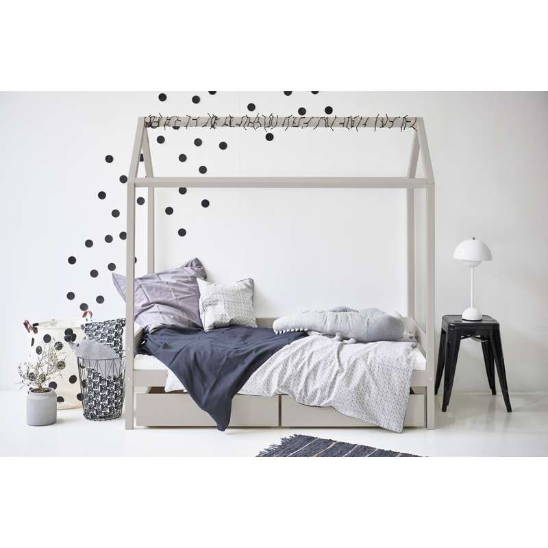 Hoppekids ECO Comfort - House bed - 70x160 cm. - Dove Grey 