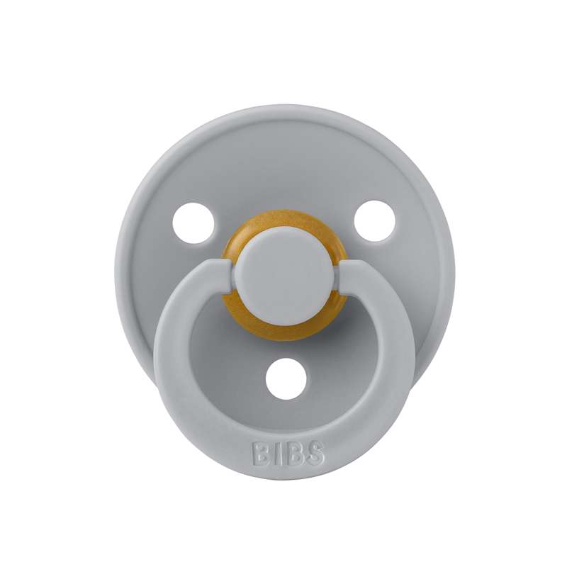 Bibs Round Colour Pacifier - 2-Pack - sz. 3 - natural rubber - Cloud/Black 
