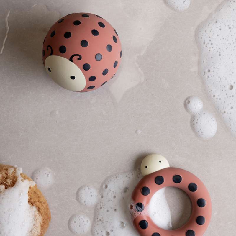 Sebra Bath Ball - Ladybug - Natural Rubber 