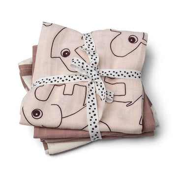 Done By Deer Muslin cloth 3-pack - Deer friends powder 