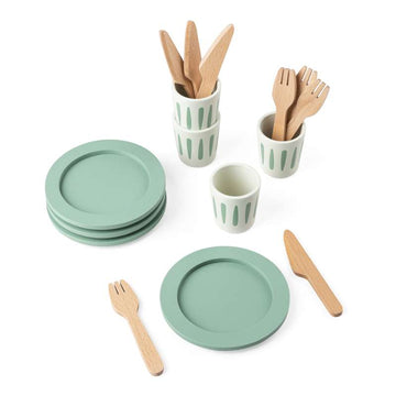 Sebra Dinner set for 4 in Wood 