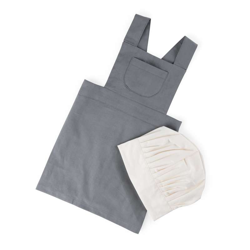 Sebra Vêtement pour enfant avec toque de chef - Gris éléphant / Blanc classique 