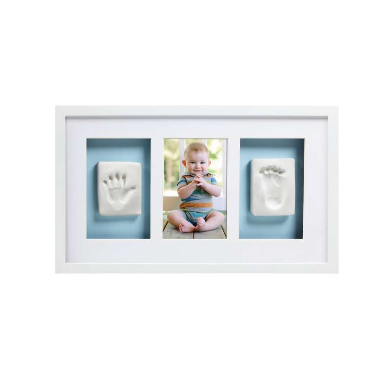 Pearhead Hand and footprint in triple frame - white 