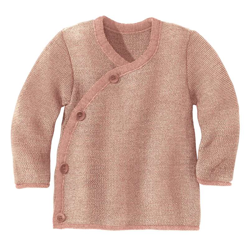 Disana Jachetă Melange - Lână Merino - Rosa/Natur 