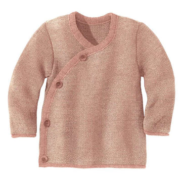 Disana Jachetă Melange - Lână Merino - Rosa/Natur 