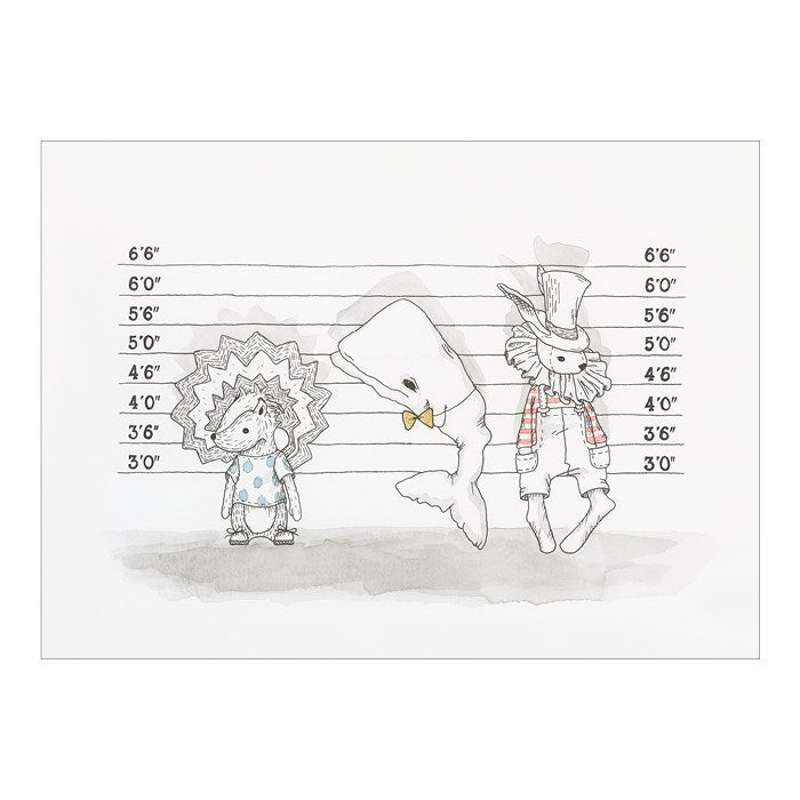 A KID Poster with criminal animals (A4) 