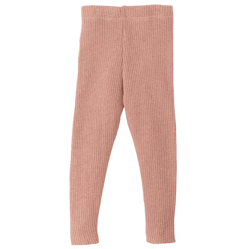 Disana Leggings en maille côtelée - Laine mérinos - Rosa 