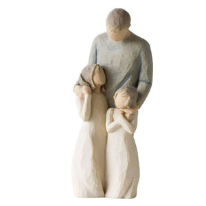 Willow Tree Mine jenter figur (far med to døtre) 