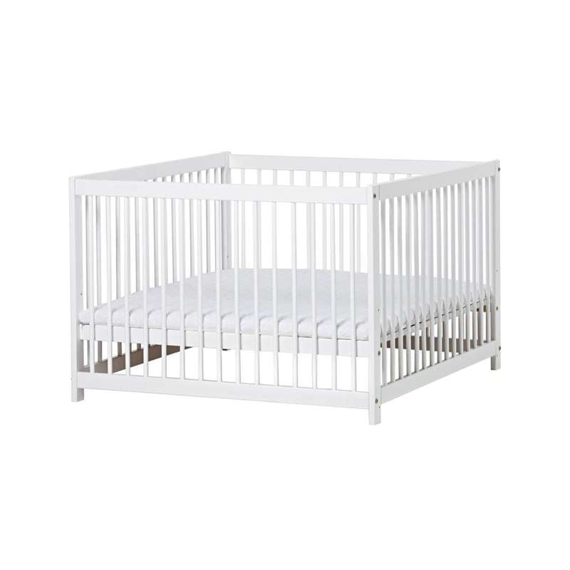Hoppekids IDA-MARIE Playpen with Mattress - White - 3x80x86 cm. 