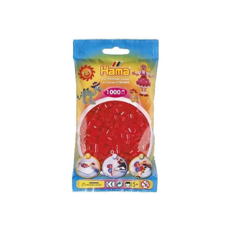 HAMA Perline Midi - 1000 pz. - Rosso Trasparente (207-13) 