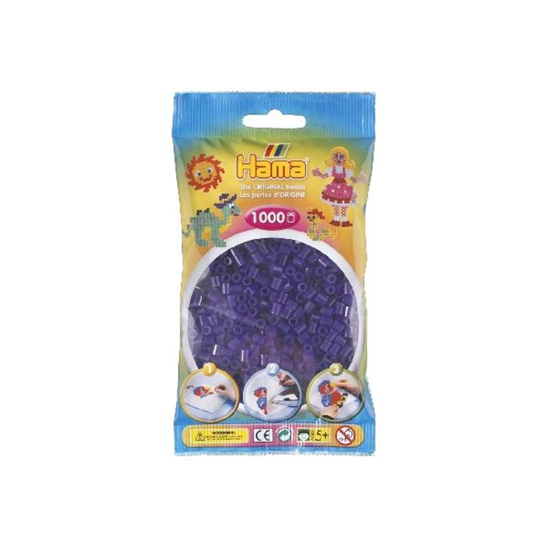 HAMA Midi Beads - 1000 pcs. - Transparent Dark Purple (207-24) 