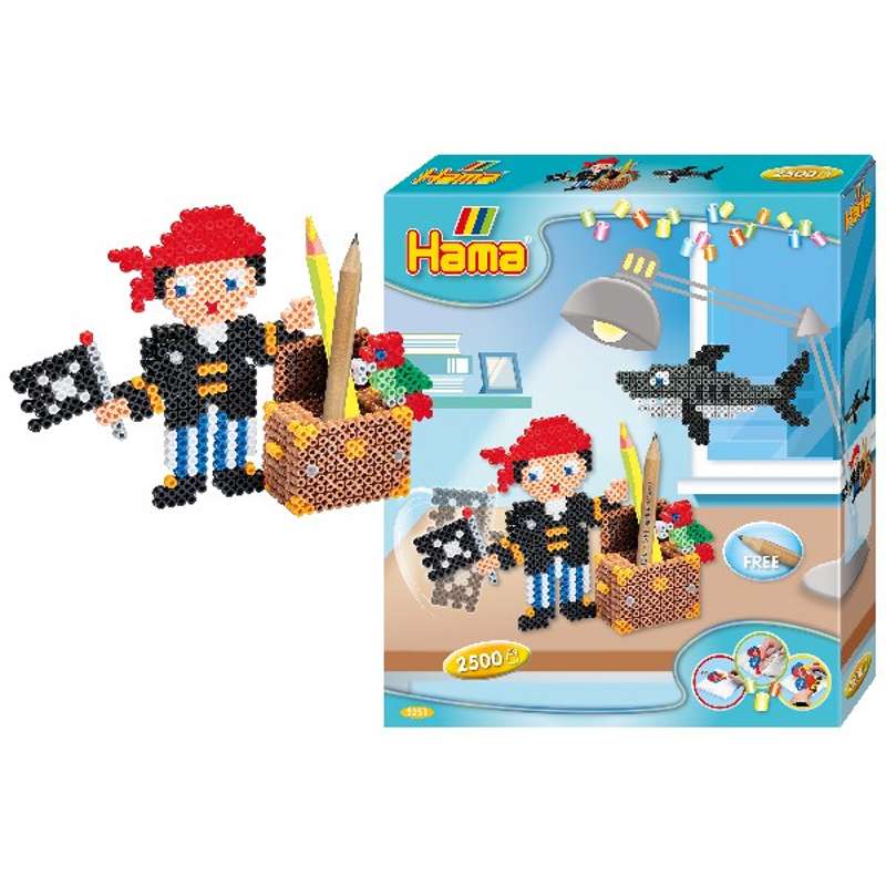 HAMA Ensemble de perles dans une boîte cadeau - Jeu de pirate 