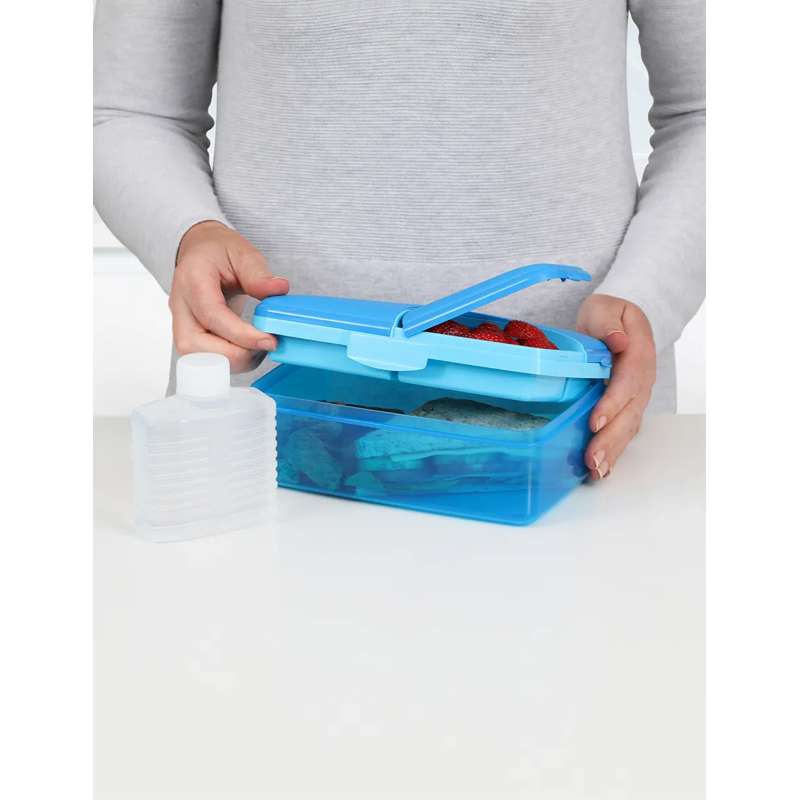 Sistema Lounasrasia m. Juomapullo/Jäähdytyselementti - Slimline Quaddie - 1.5L - Sininen 