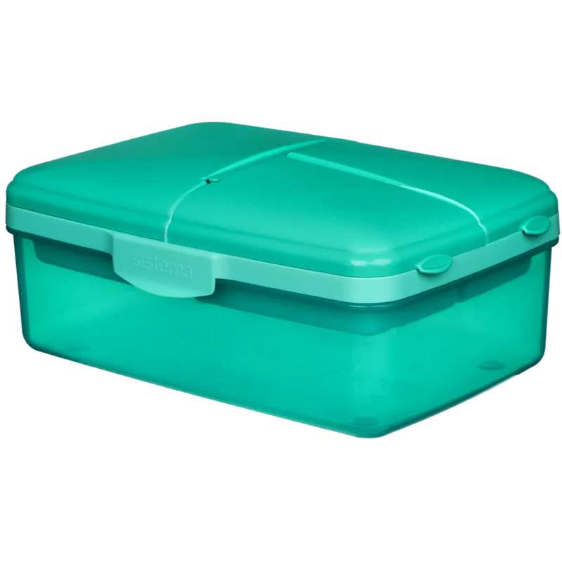 Sistema Lunchbox with Water Bottle/Cooling Element - Slimline Quaddie - 1.5L - Minty Teal 