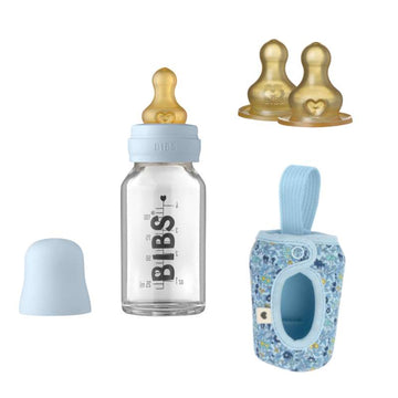 BIBS Flaske Bundle - No3 - Liten - Babyblå/Kamilleplen 