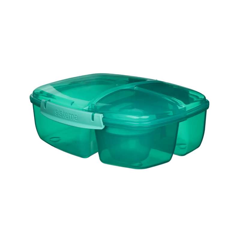 Sistema Lunchbox - Triple Split Lunch - 2L - Minty Teal 