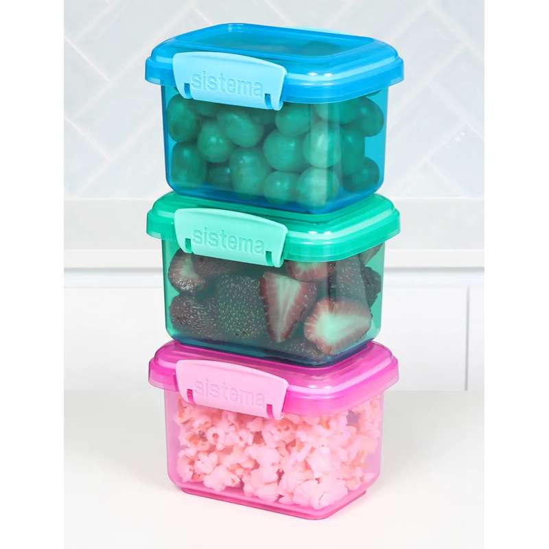 Sistema Snack box - Lunch Packs - 3-Pack - 400ml - Assorted Colors 