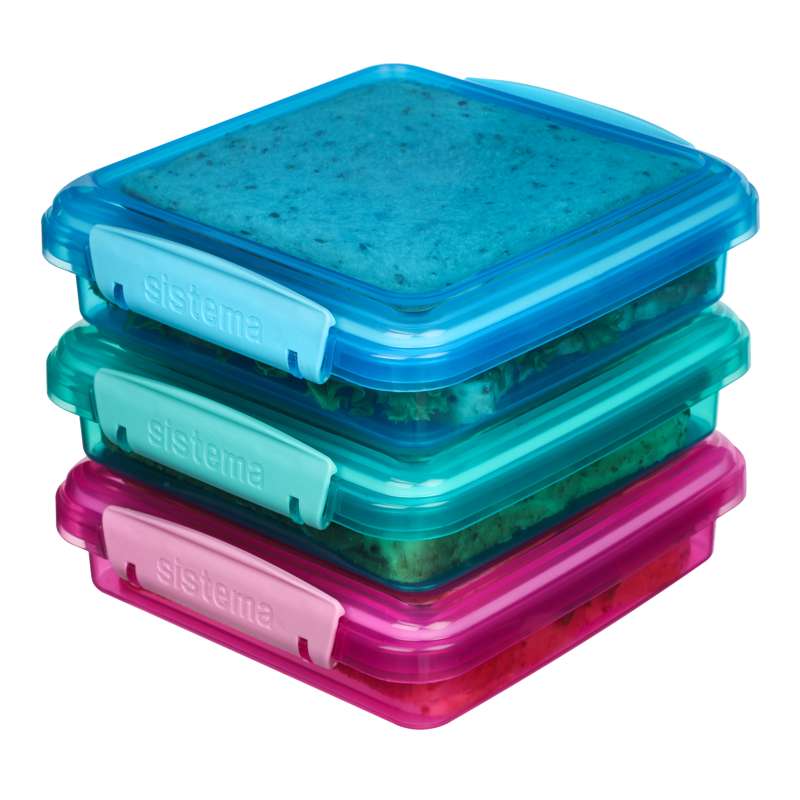 Sistema Lunchbox - Sandwich Box - 3-Pack - 450ml - Ass. 