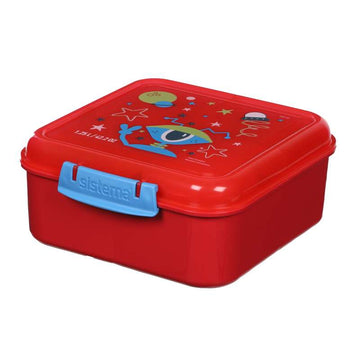 Sistema Bento Cube Lunch - Madkasse m. Bæger - Kids - 1.25L - One Eyed Alien/Watermelon