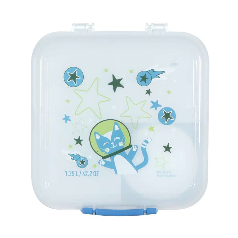Sistema Bento Cube Lunch - Madkasse m. Bæger - Kids - 1.25L - Space Kitty/White