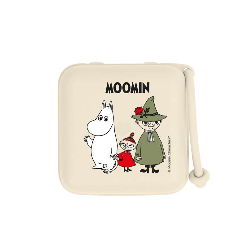 BIBS Příslušenství Krabička na dudlíky - Sutteboks s místem pro 3 cumlíky - Moomins - Slonová kost 