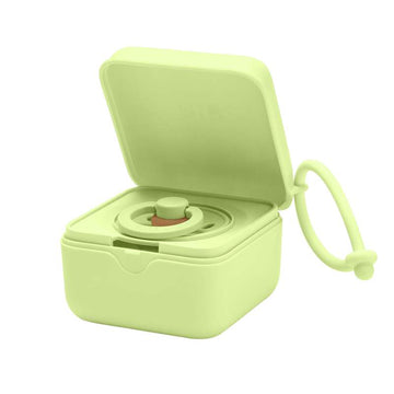 BIBS Accessoires Boîte à tétine - Silicone - Boîte à sucette avec place pour 3 Sucettes - Matcha 