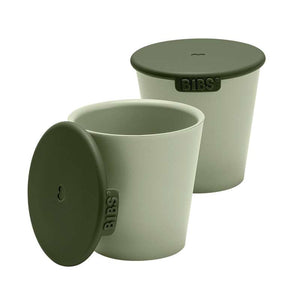 BIBS Dinner Kops set - Two cups with lid - Sage 