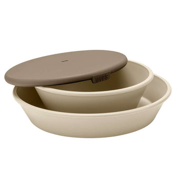 BIBS Dinner Set - Plate and Bowl with Lid - Vanilla 