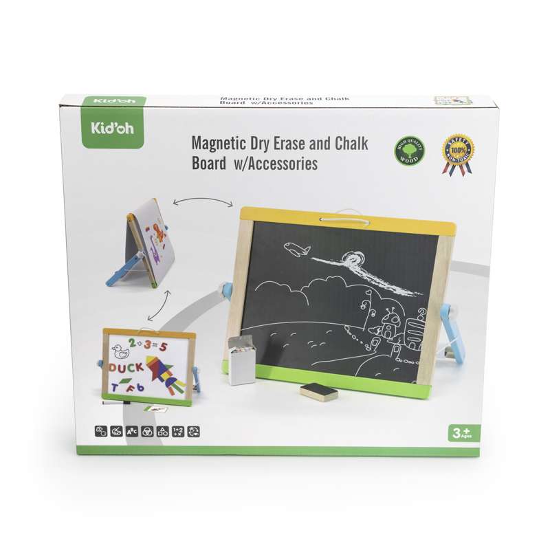 Kid'oh Magnetic whiteboard and chalkboard with accessories 