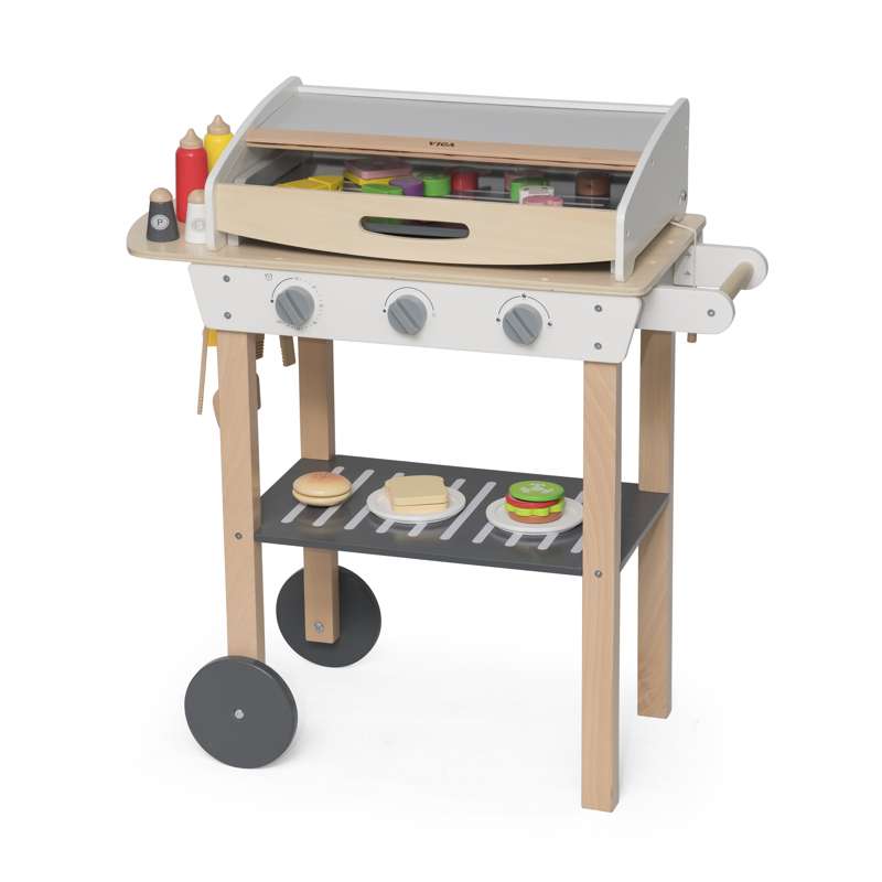 Kid'oh Toy grill with accessories - Wood 