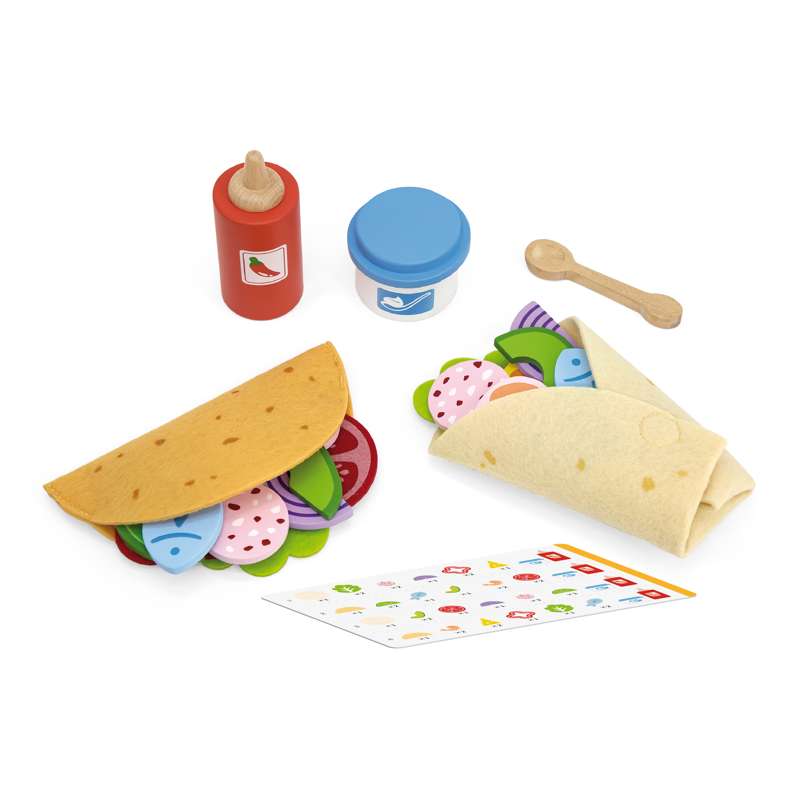 Kid'oh Conjunto de tacos de comida com acompanhamentos 