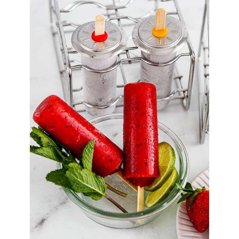 Pulito Popsicle Mold Ice Pop Molds - 6 pcs. - in Stand - Round 