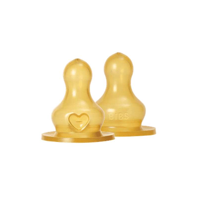 BIBS Flasche - Zubehör - Sauger - Latex/Rund - 2er-Pack - Mittlerer Fluss 