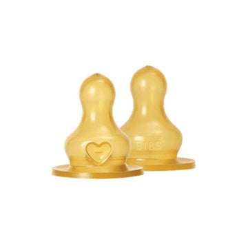 BIBS Flasche - Zubehör - Sauger - Latex/Rund - 2er-Pack - Mittlerer Fluss 