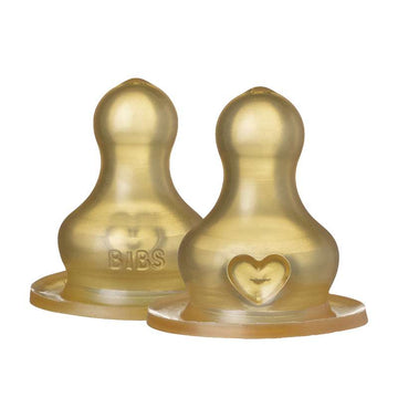 BIBS Bottle - Accessories - Nipple - Latex/Round - 2-Pack - Slow Flow 