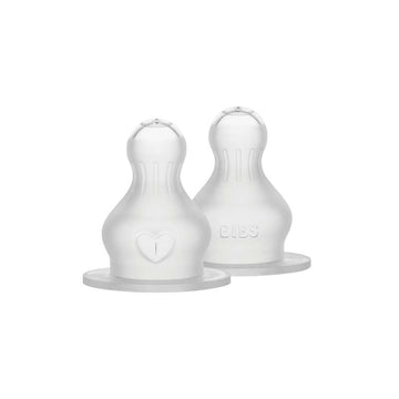 BIBS Flasche - Zubehör - Saugnippel - Silikon/Rund - 2er-Pack - Starker Fluss 