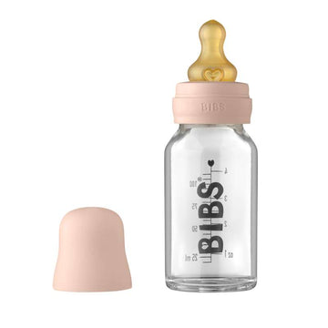 BIBS Bottle - Pacifier Bottle Set - Glass - Latex/Round - 110 ml. - Blush 