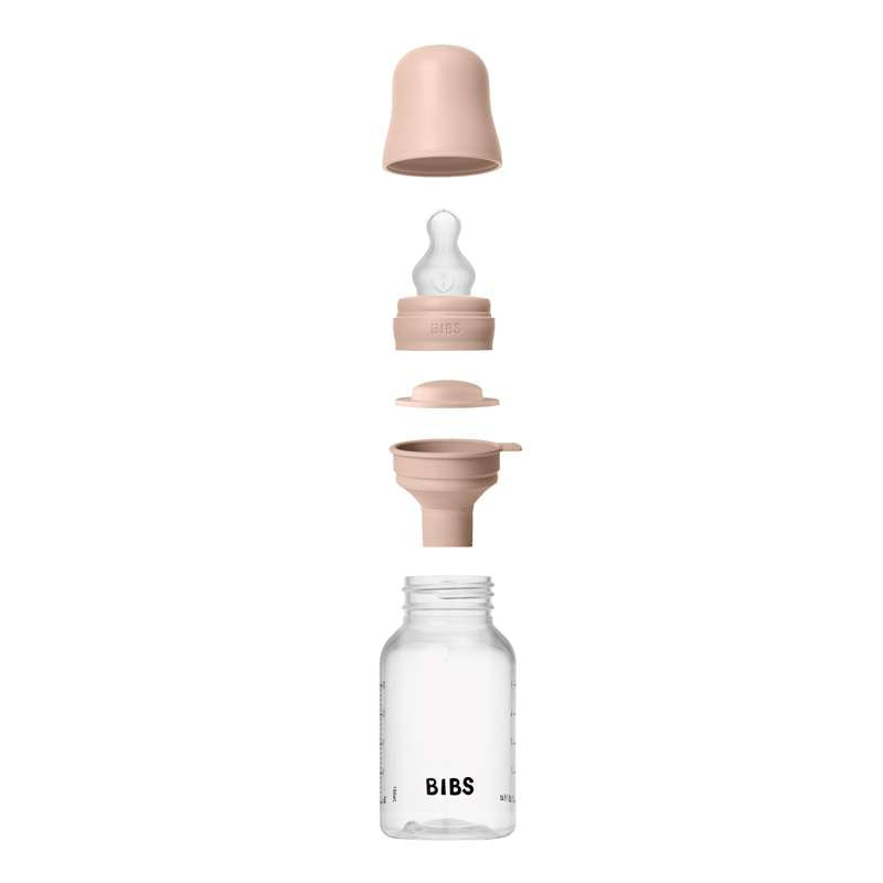 BIBS Flaske - Sutteflaskesett - Plast - Silikon/Slow Flow/Rund - 150 ml. - Blush 